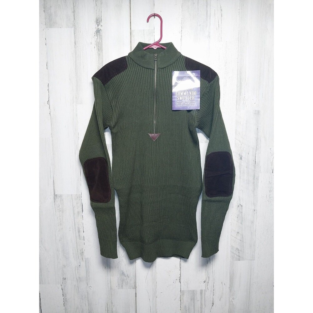 Rothco Commando Military Quarter Zip Sweater Men’s XL Green Stretch